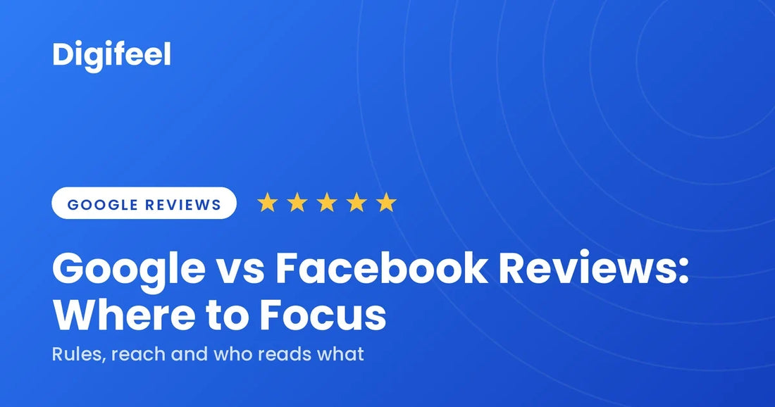 Guide banner comparing Google and Facebook reviews