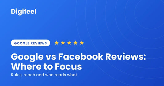 Guide banner comparing Google and Facebook reviews