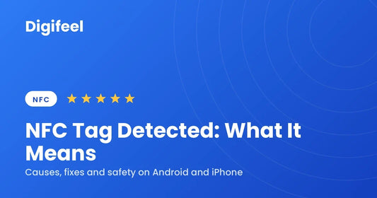 Guide banner explaining the NFC tag detected message and how to stop it