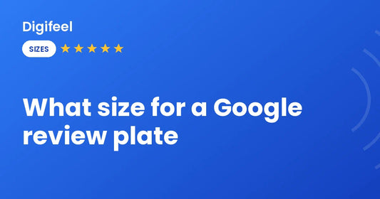 Different sizes of Google review plates