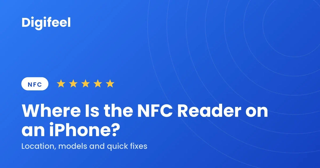 Guide banner showing where the NFC reader is on an iPhone