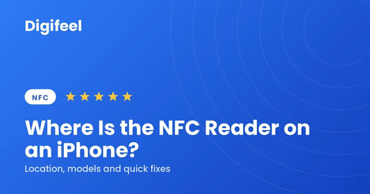 Guide banner showing where the NFC reader is on an iPhone
