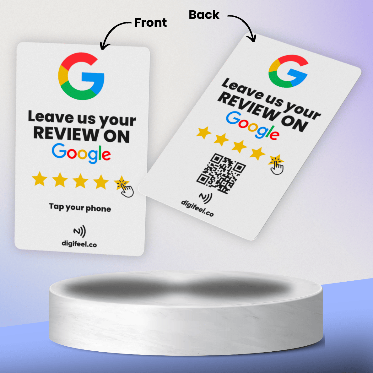 review us on google card