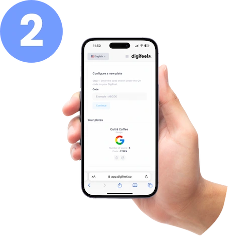 Step 2: enter the activation code in the Digifeel app